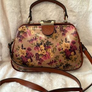 Patricia Nash Floral Crossbody Bag in Brown, Pink, Yellow